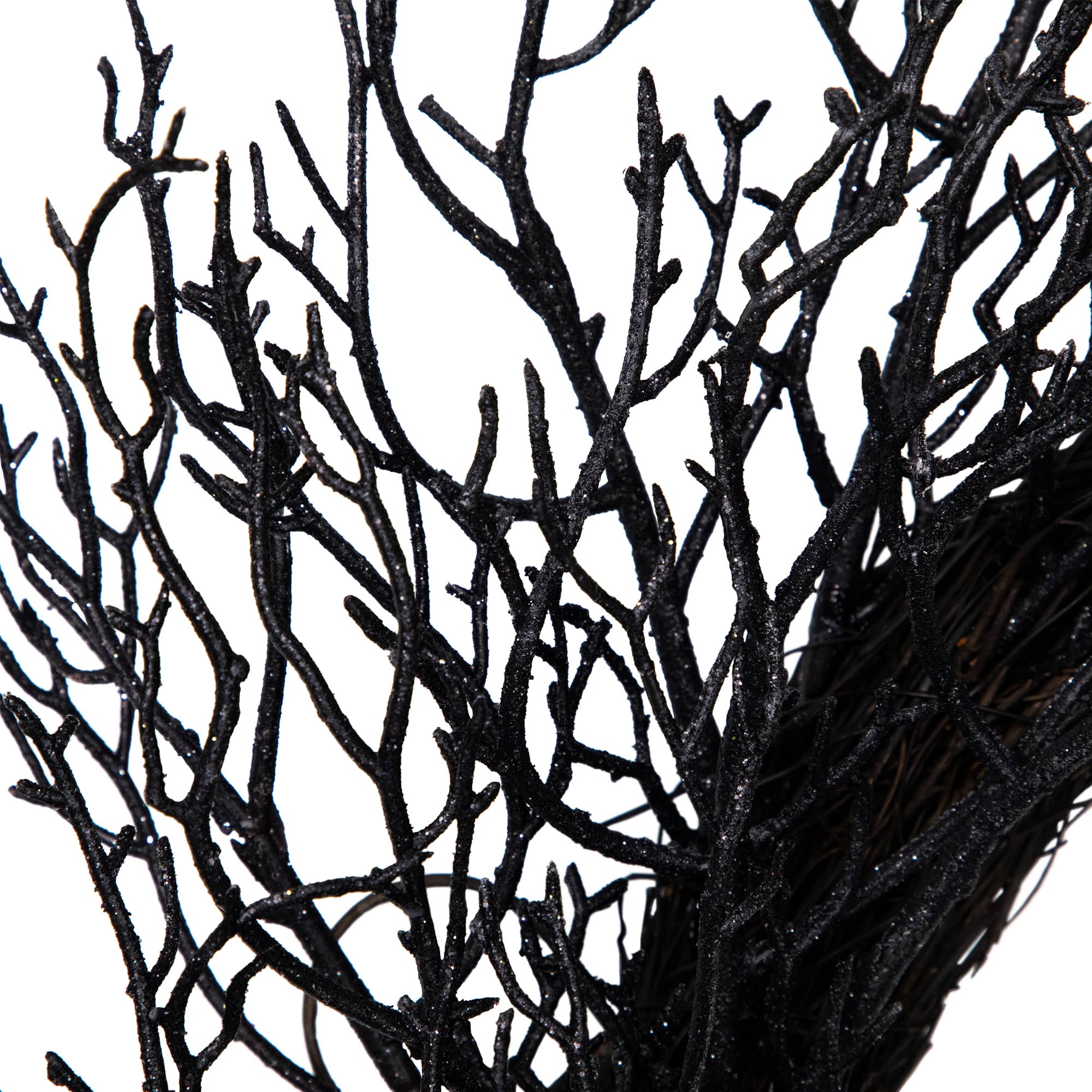 24" Black Halloween Twig Wreath